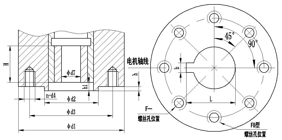 Q型角行程91麻豆精品国产精品執行器連接尺寸圖